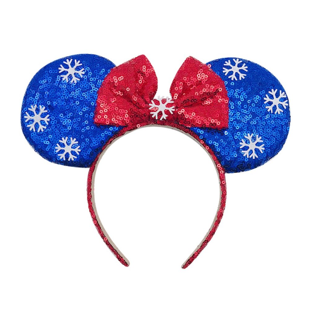 Disney Minnie Red Sequined Bow Snow Headband